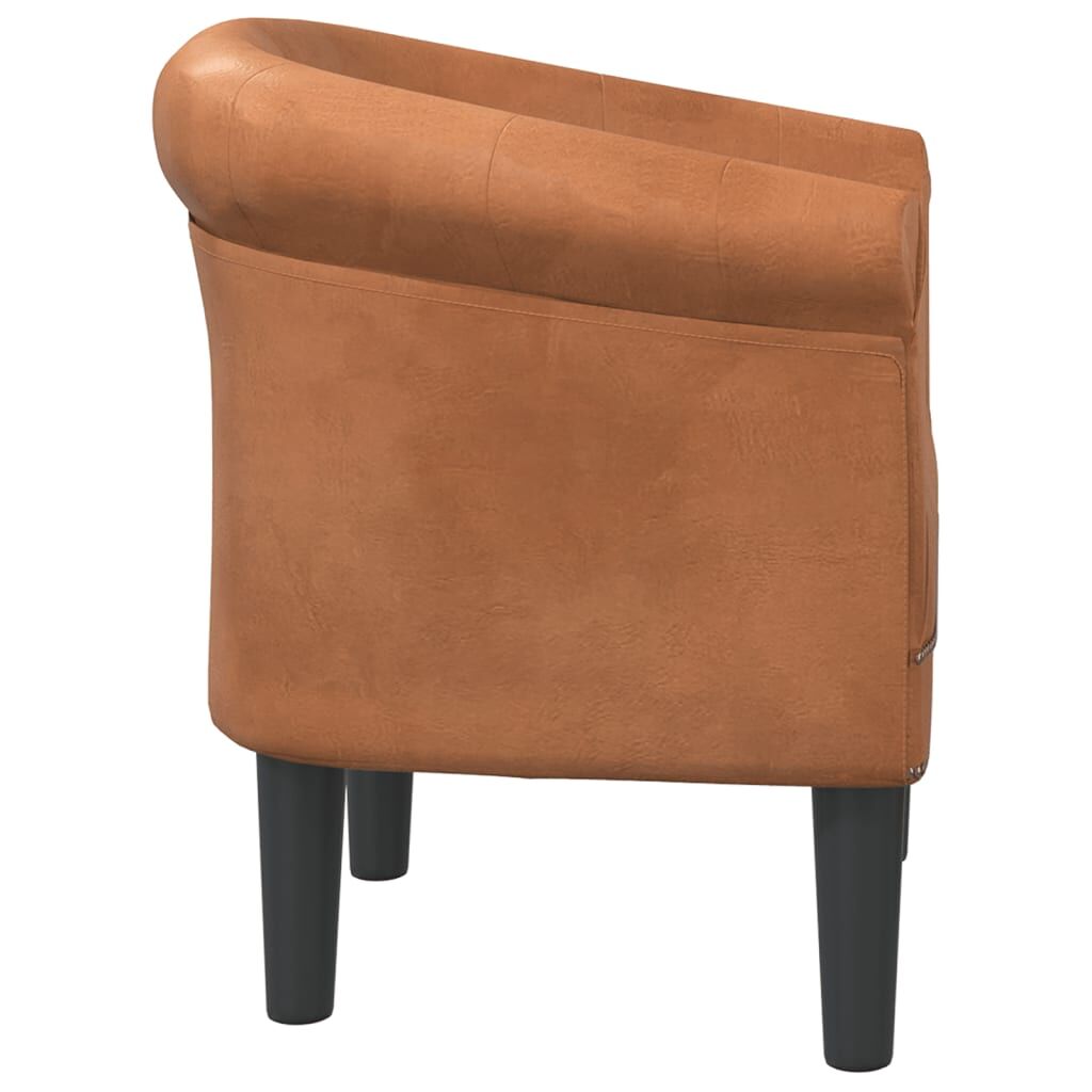 Tub Chair Brown Faux Leather Price