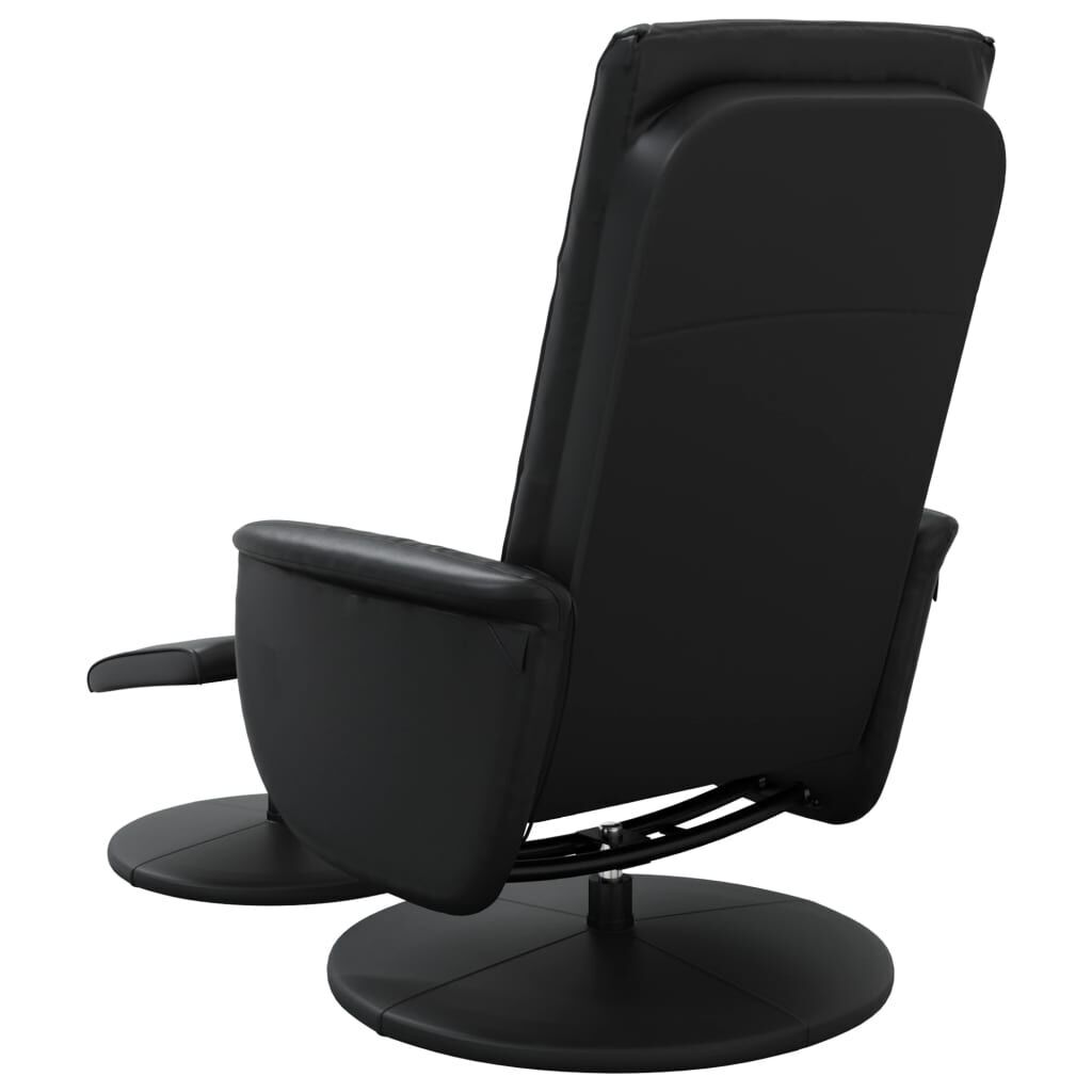 Massage Recliner Chair with Footstool Black Faux Leather Price