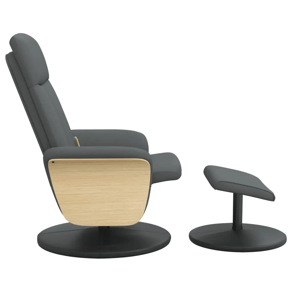 Massage Recliner Chair with Footstool Dark Grey Fabric Price
