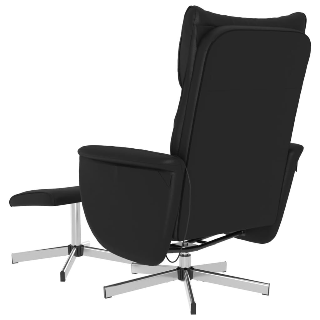 Massage Recliner Chair with Footstool Black Faux Leather Price