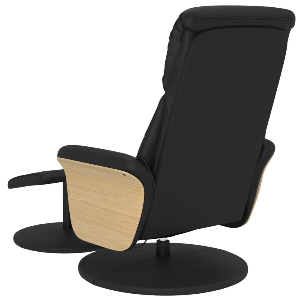 Massage Recliner Chair with Footstool Black Faux Leather Price