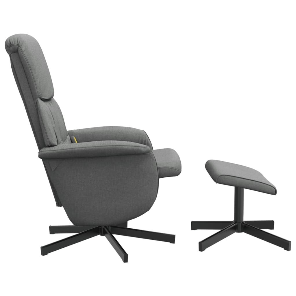 Massage Recliner Chair with Footstool Dark Grey Fabric Price
