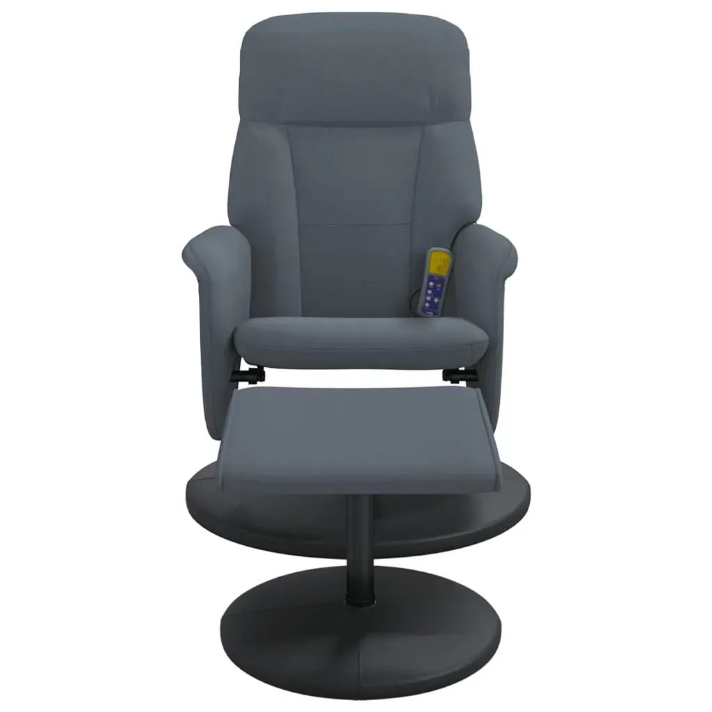 Massage Recliner Chair with Footstool Dark Grey Velvet Price