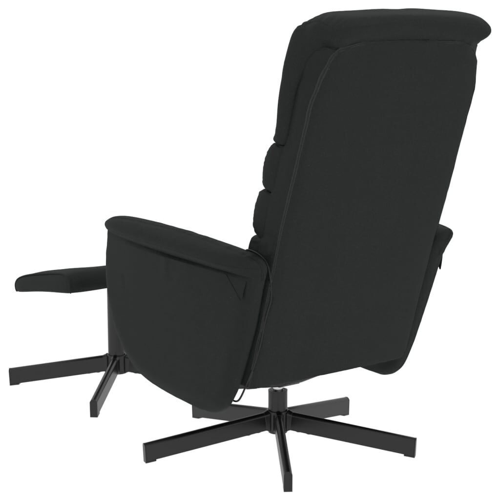 Massage Recliner Chair with Footstool Black Faux Leather Price