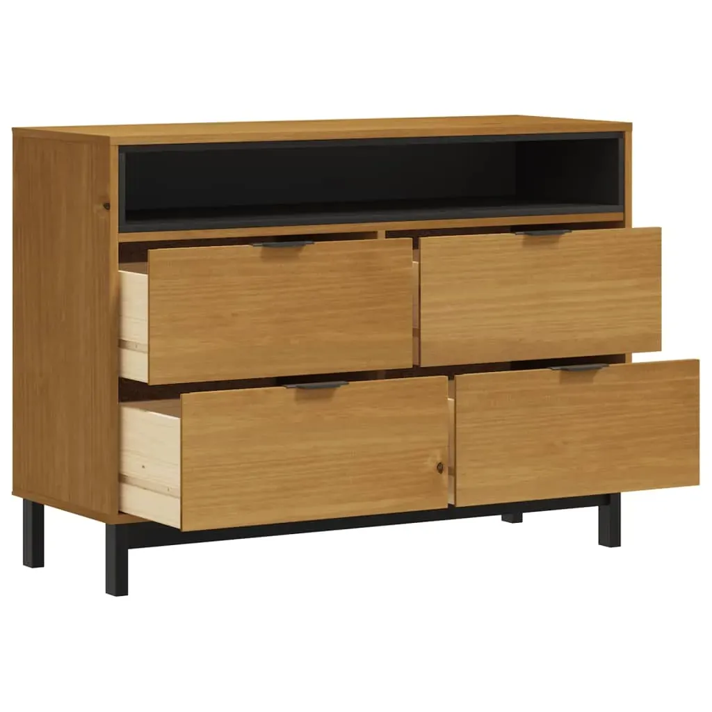 Drawer Cabinet FLAM 110x40x80 cm Solid Wood Pine Price