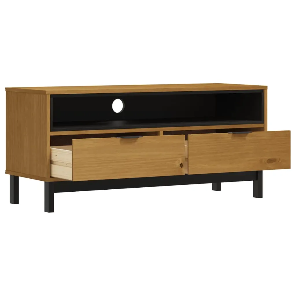 TV Cabinet FLAM 110x40x50 cm Solid Wood Pine Price