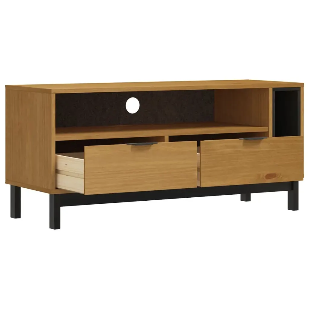 TV Cabinet FLAM 110x40x50 cm Solid Wood Pine Price