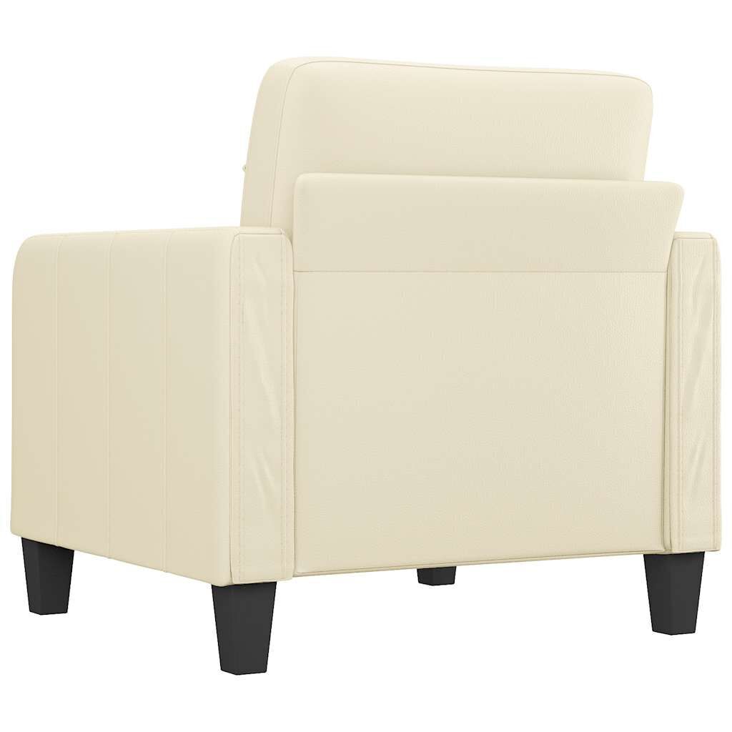 Sofa Chair Cream 60 cm Faux Leather Price