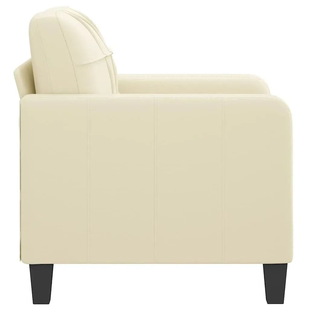 Sofa Chair Cream 60 cm Faux Leather Price