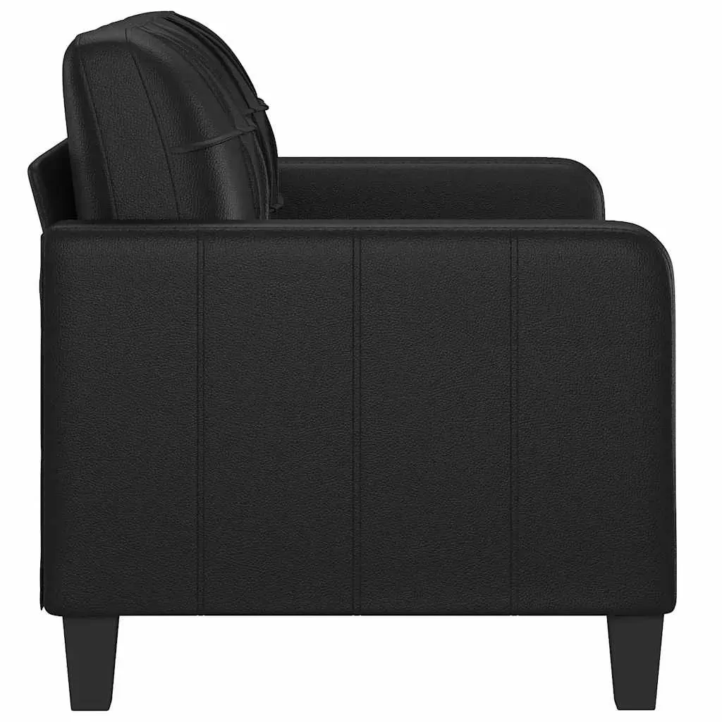 2-Seater Sofa Black 120 cm Faux Leather Price