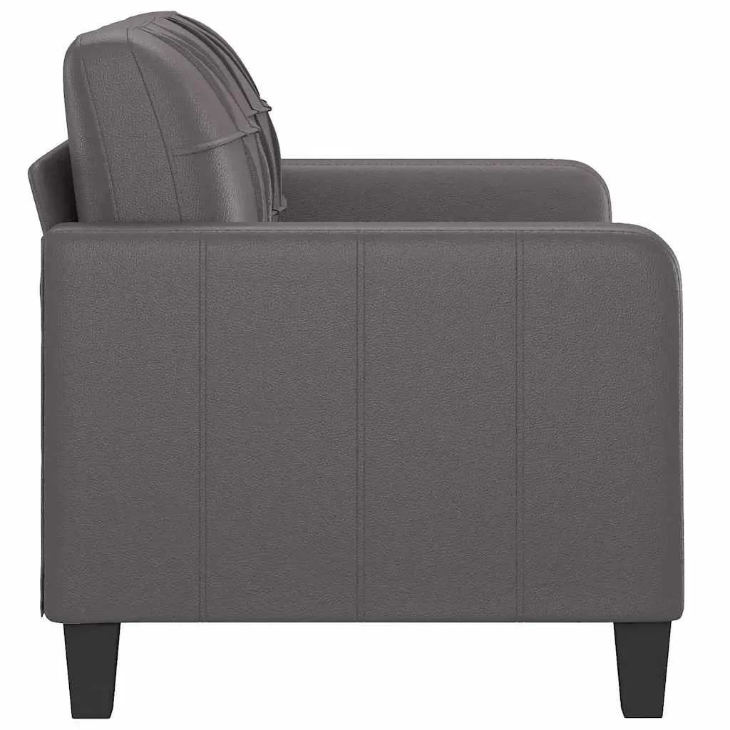 2-Seater Sofa Grey 120 cm Faux Leather Price