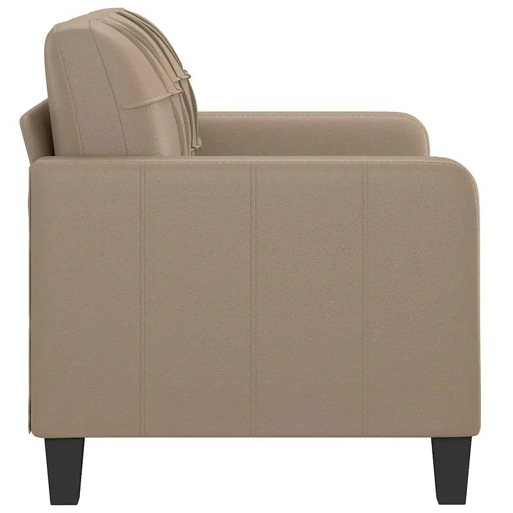 2-Seater Sofa Cappuccino 120 cm Faux Leather Price