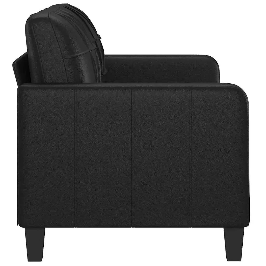 2-Seater Sofa Black 140 cm Faux Leather Price