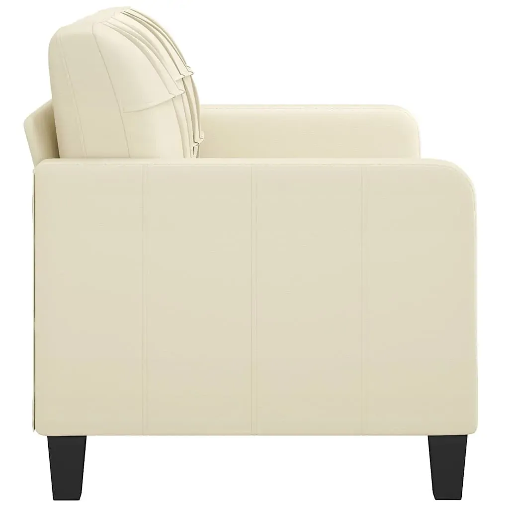 2-Seater Sofa Cream 140 cm Faux Leather Price