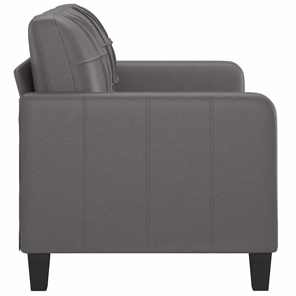 2-Seater Sofa Grey 140 cm Faux Leather Price