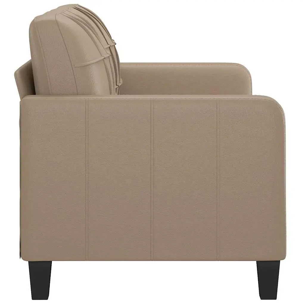 2-Seater Sofa Cappuccino 140 cm Faux Leather Price