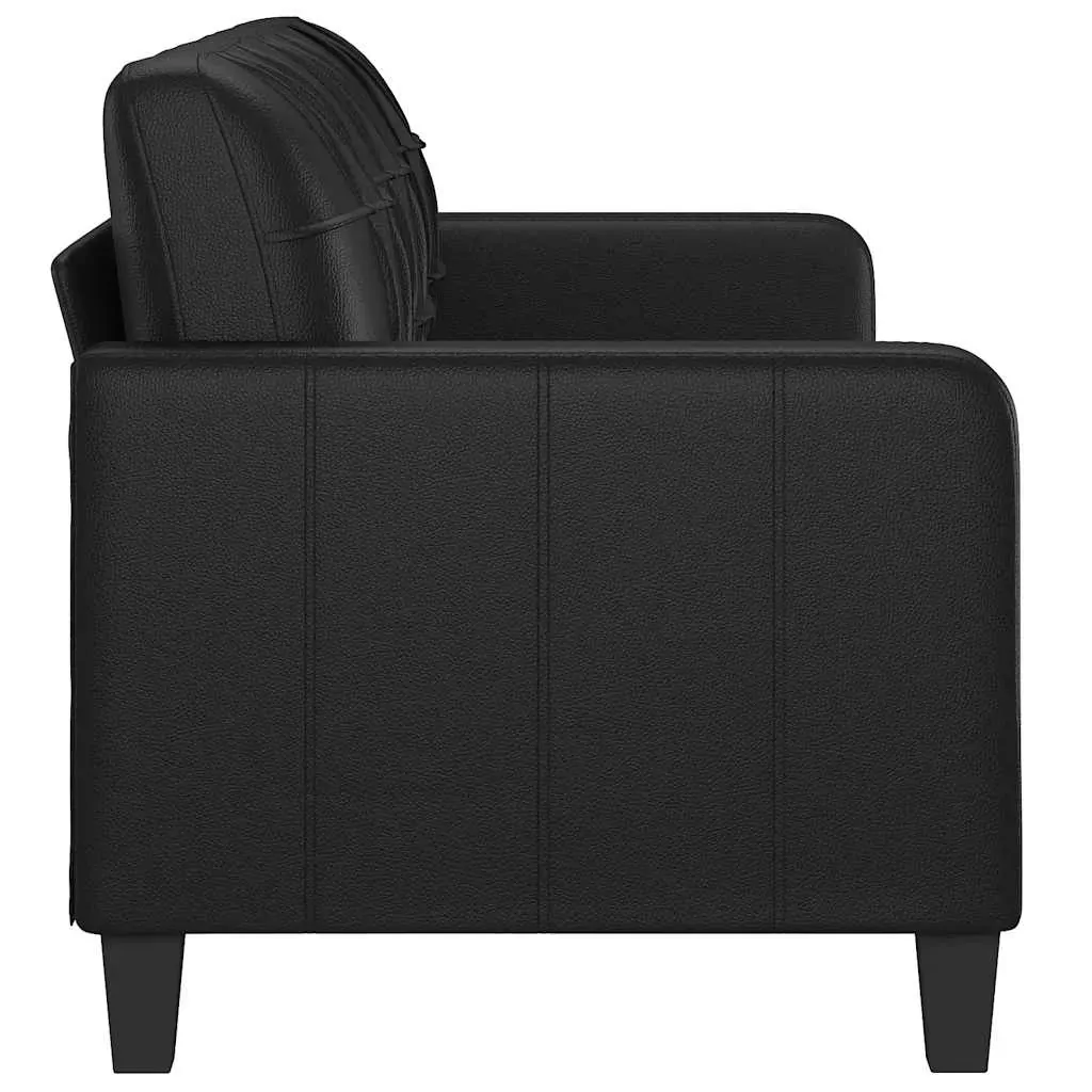 3-Seater Sofa Black 180 cm Faux Leather Price