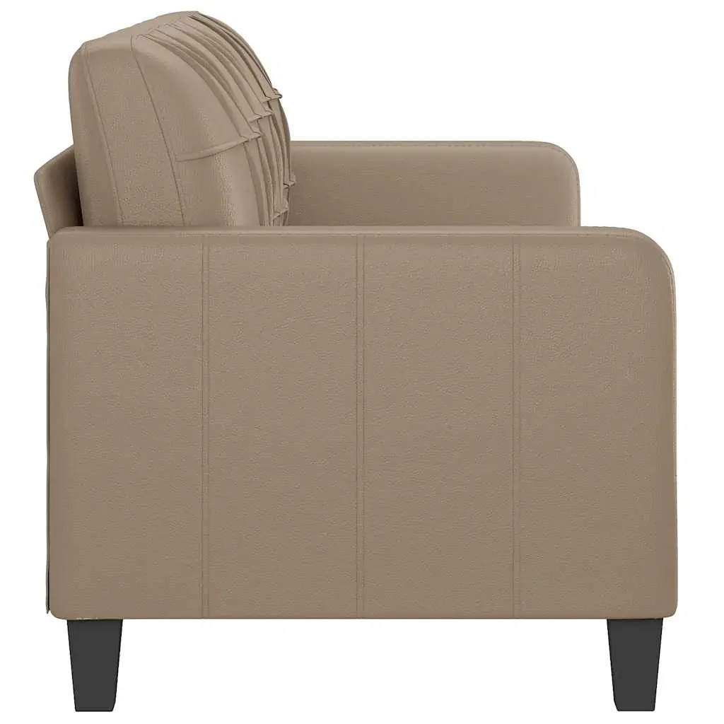 3-Seater Sofa Cappuccino 180 cm Faux Leather Price