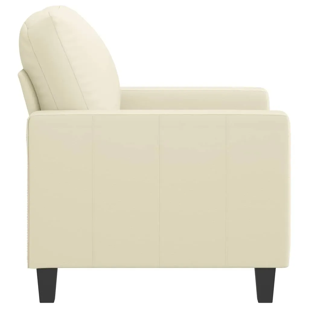 Sofa Chair Cream 60 cm Faux Leather Price