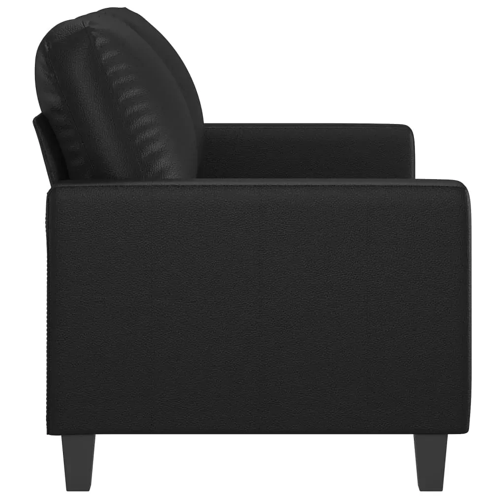 2-Seater Sofa Black 120 cm Faux Leather Price