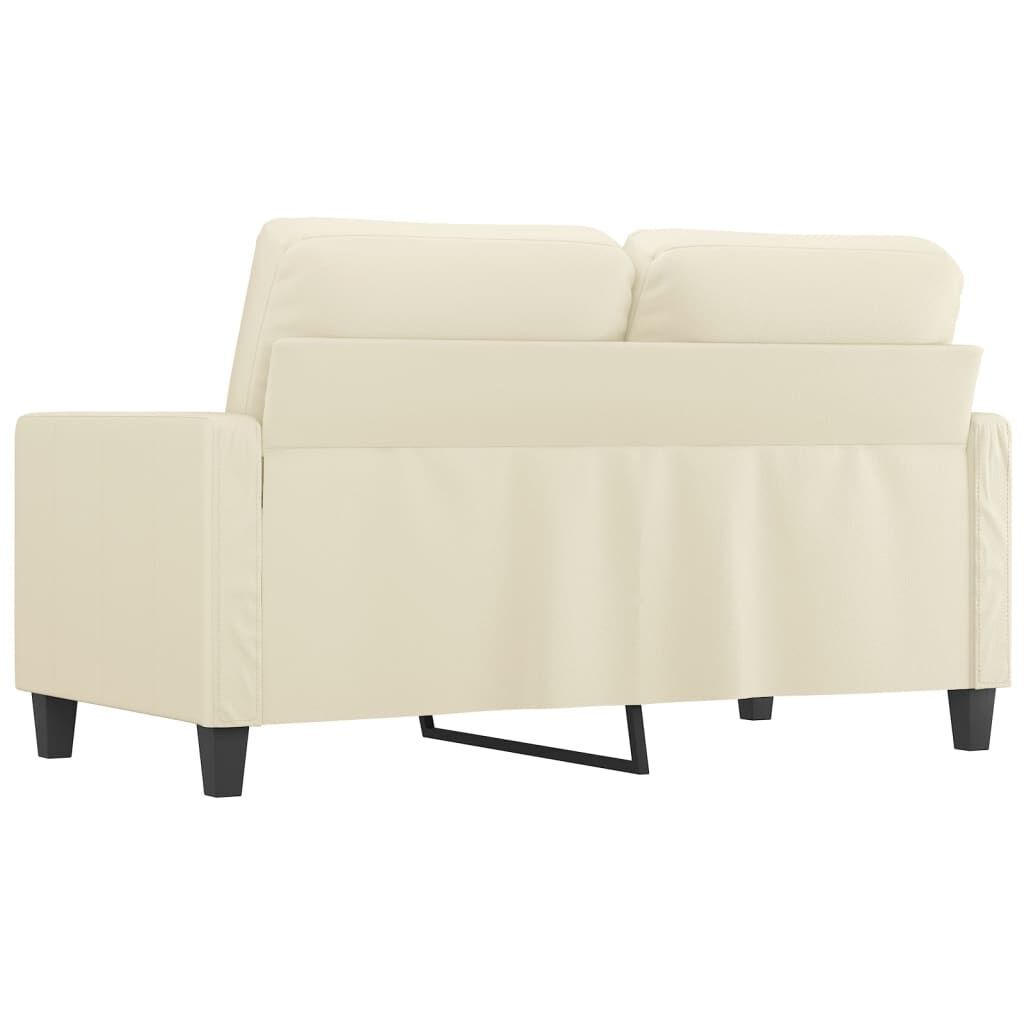 2-Seater Sofa Cream 120 cm Faux Leather Price
