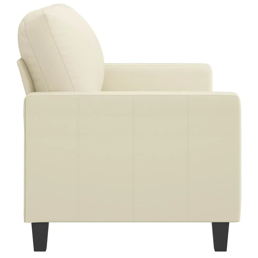 2-Seater Sofa Cream 120 cm Faux Leather Price