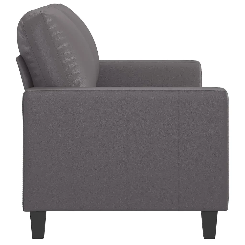 2-Seater Sofa Grey 120 cm Faux Leather Price
