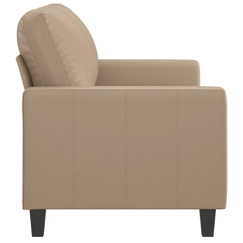 2-Seater Sofa Cappuccino 120 cm Faux Leather Price