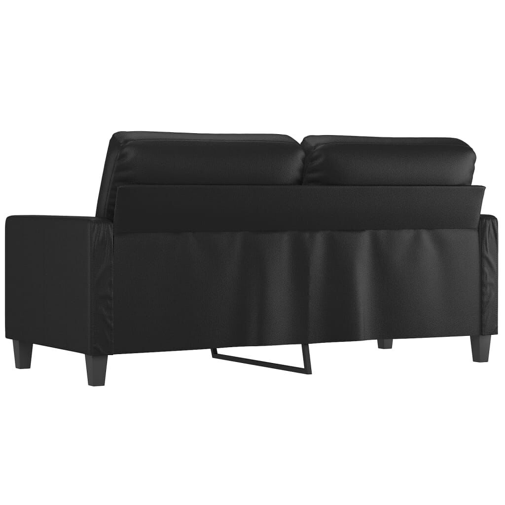 2-Seater Sofa Black 140 cm Faux Leather Price