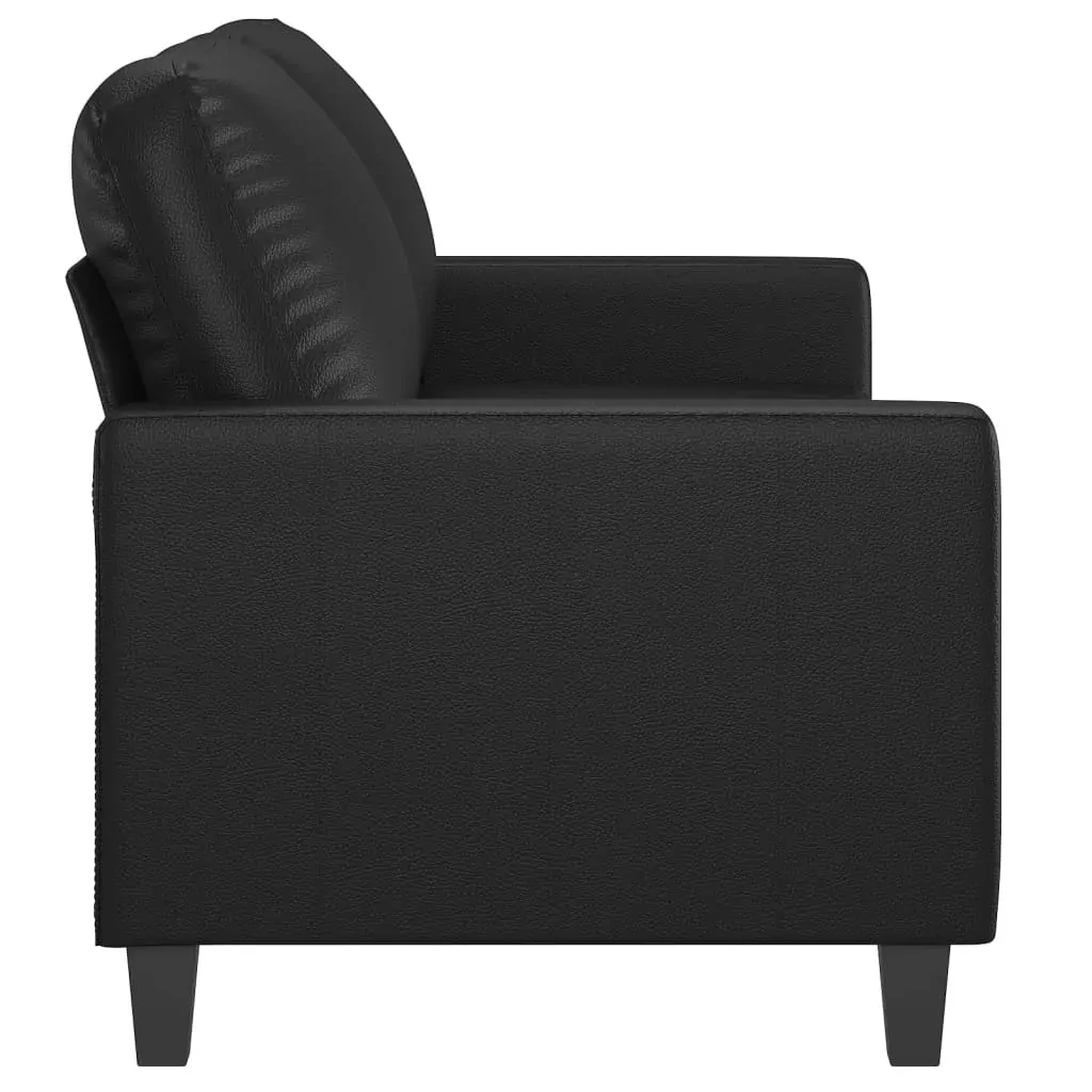 2-Seater Sofa Black 140 cm Faux Leather Price