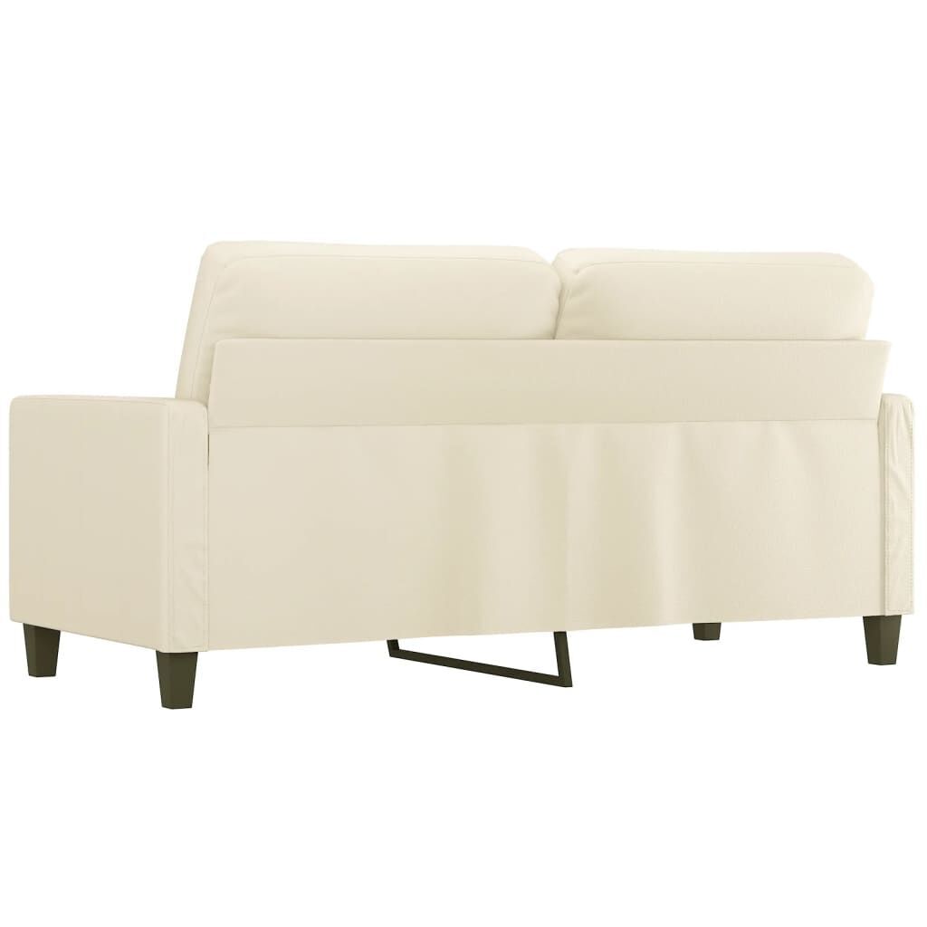 2-Seater Sofa Cream 140 cm Faux Leather Price