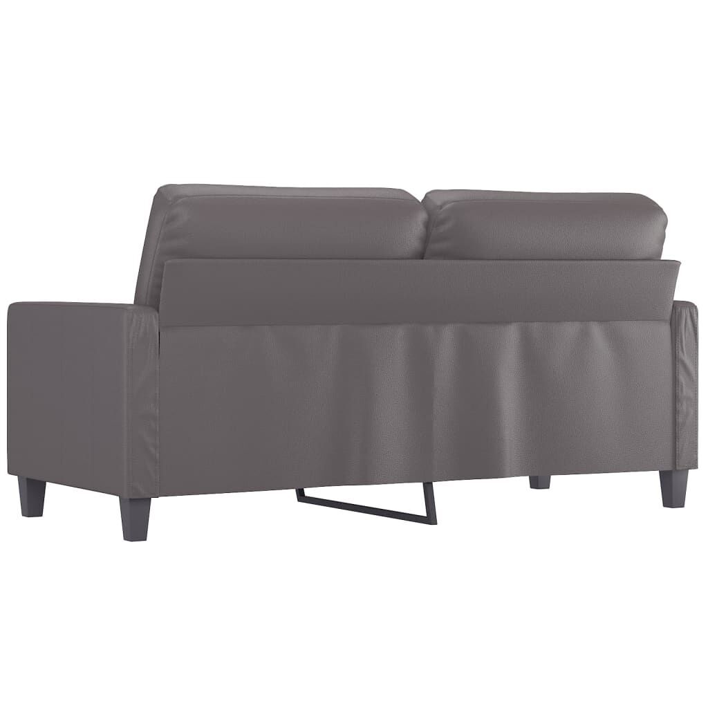 2-Seater Sofa Grey 140 cm Faux Leather Price