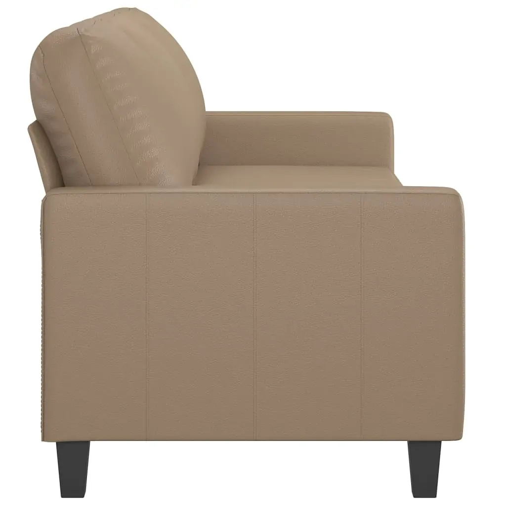 3-Seater Sofa Cappuccino 180 cm Faux Leather Price
