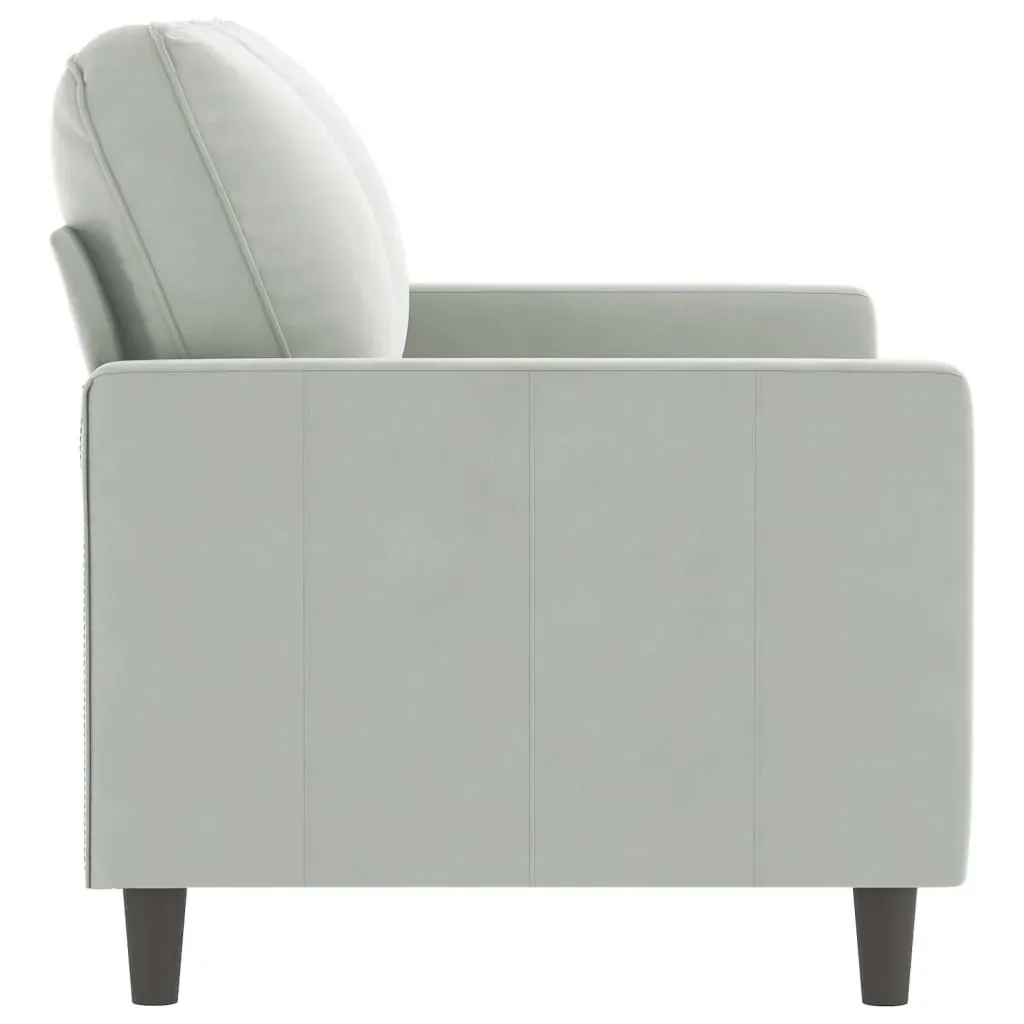 2-Seater Sofa Light Grey 120 cm Velvet Price