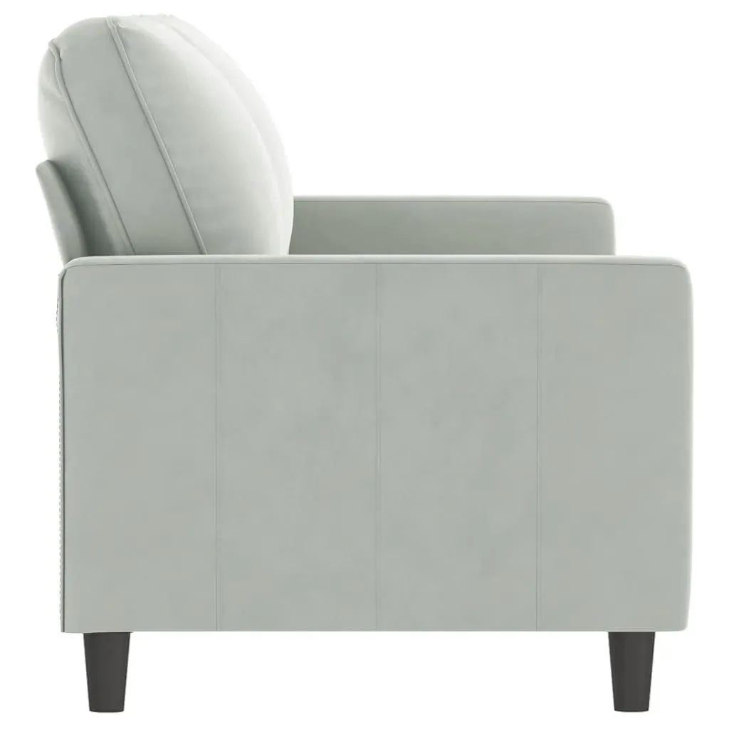 2-Seater Sofa Light Grey 140 cm Velvet Price