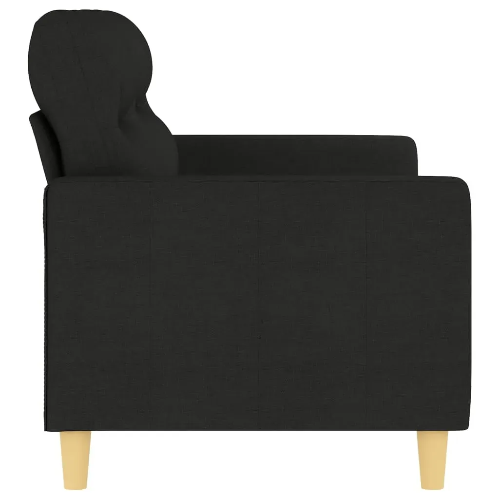 2-Seater Sofa Black 140 cm Fabric Price