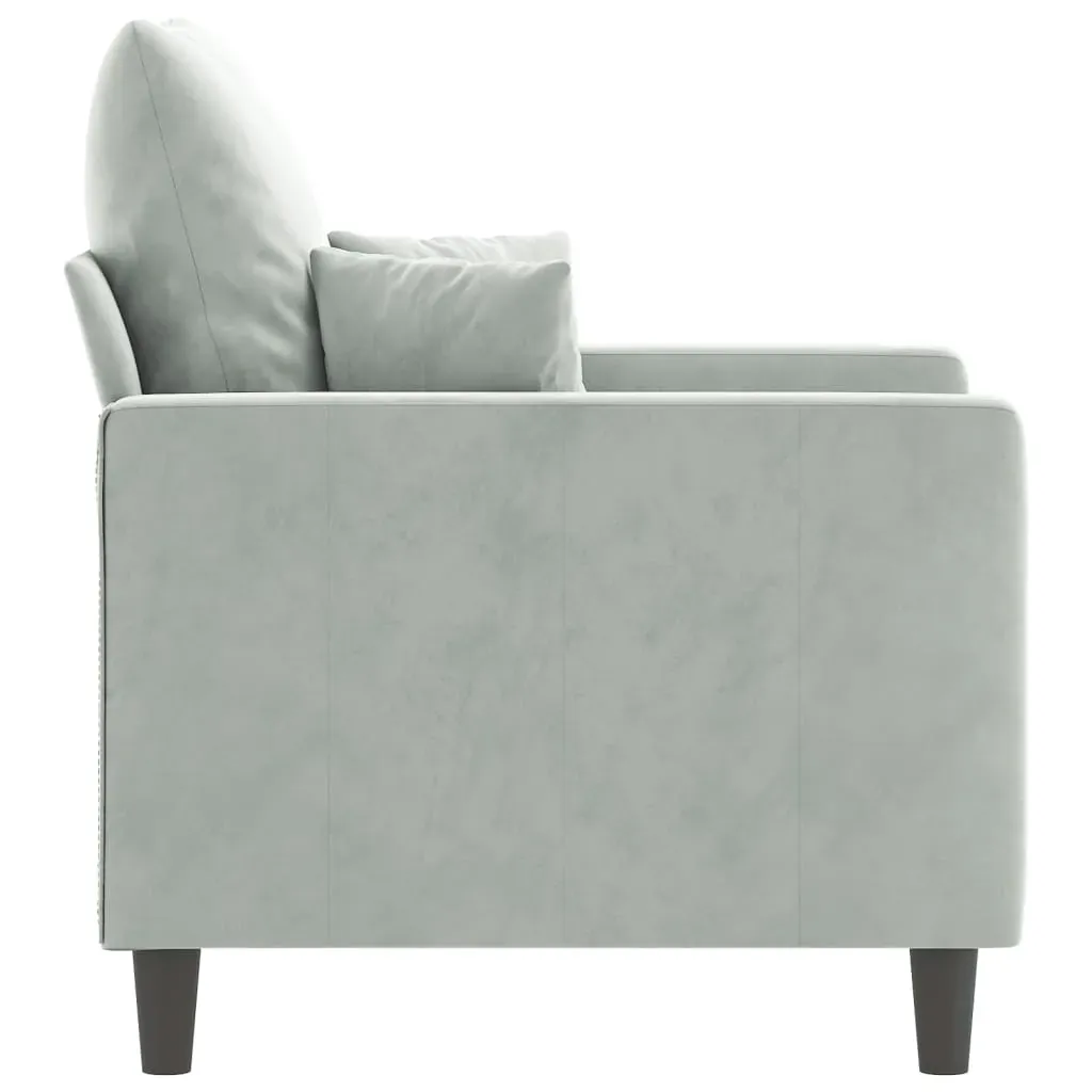 Sofa Chair Light Grey 60 cm Velvet Price
