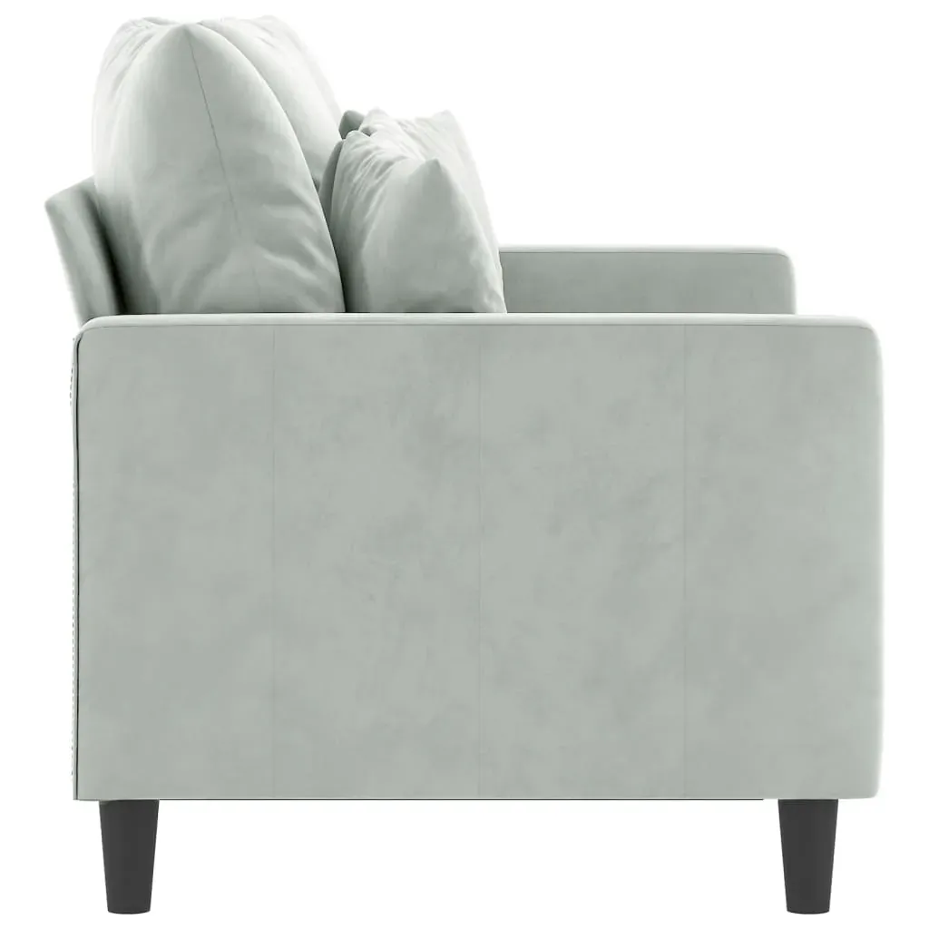 2-Seater Sofa Light Grey 120 cm Velvet Price
