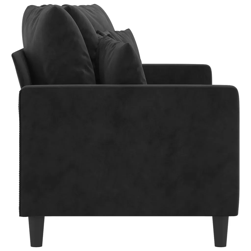 2-Seater Sofa Black 140 cm Velvet Price