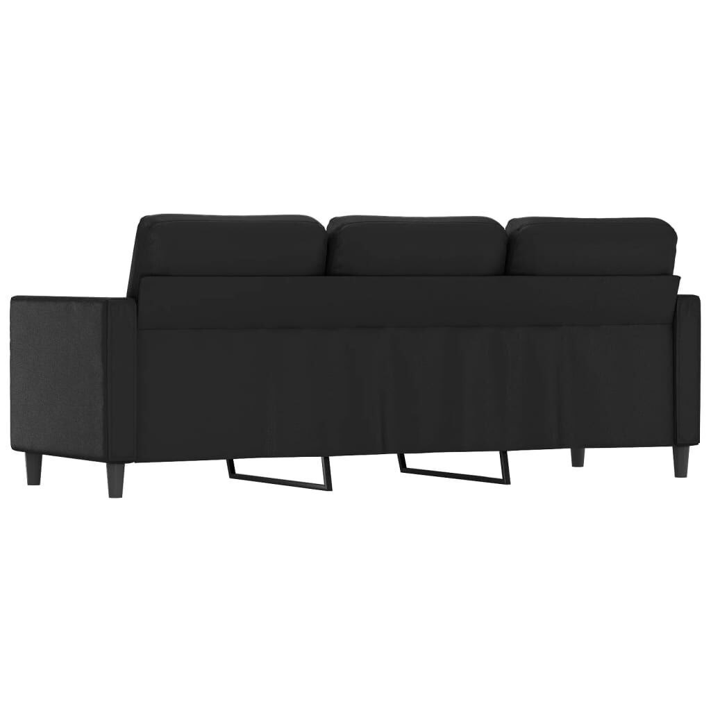 3-Seater Sofa Black 180 cm Faux Leather Price