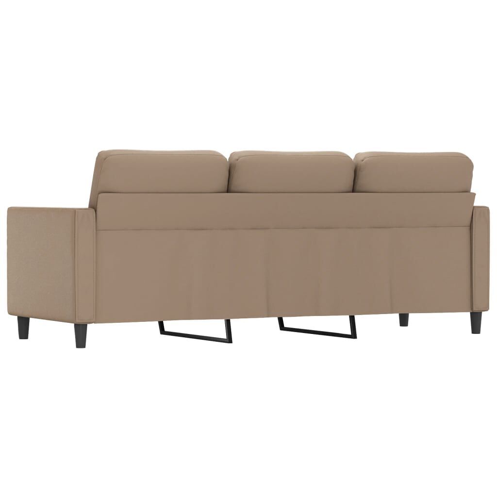 3-Seater Sofa Cappuccino 180 cm Faux Leather Price