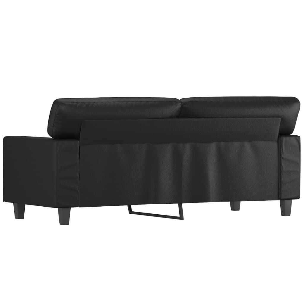 2-Seater Sofa Black 140 cm Faux Leather Price