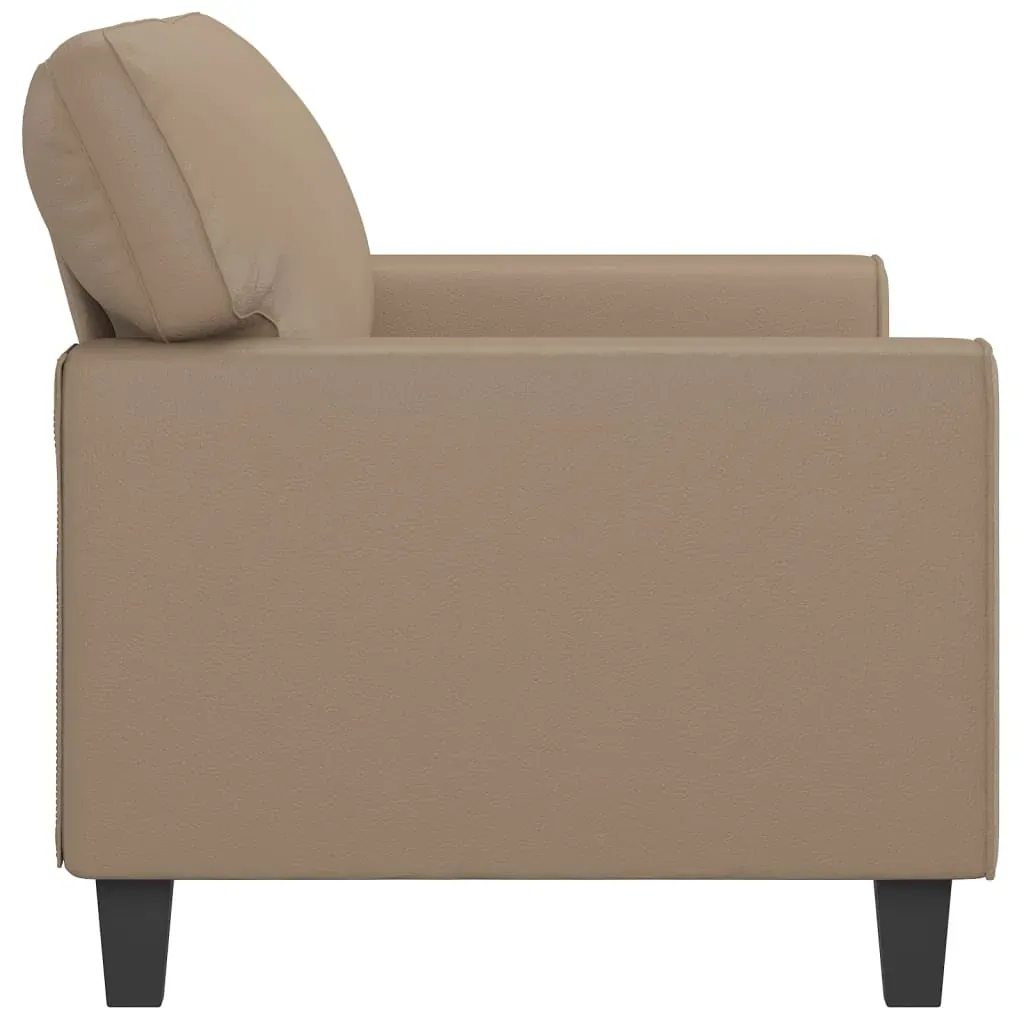 2-Seater Sofa Cappuccino 140 cm Faux Leather Price