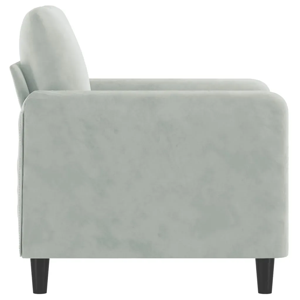 Sofa Chair Light Grey 60 cm Velvet Price