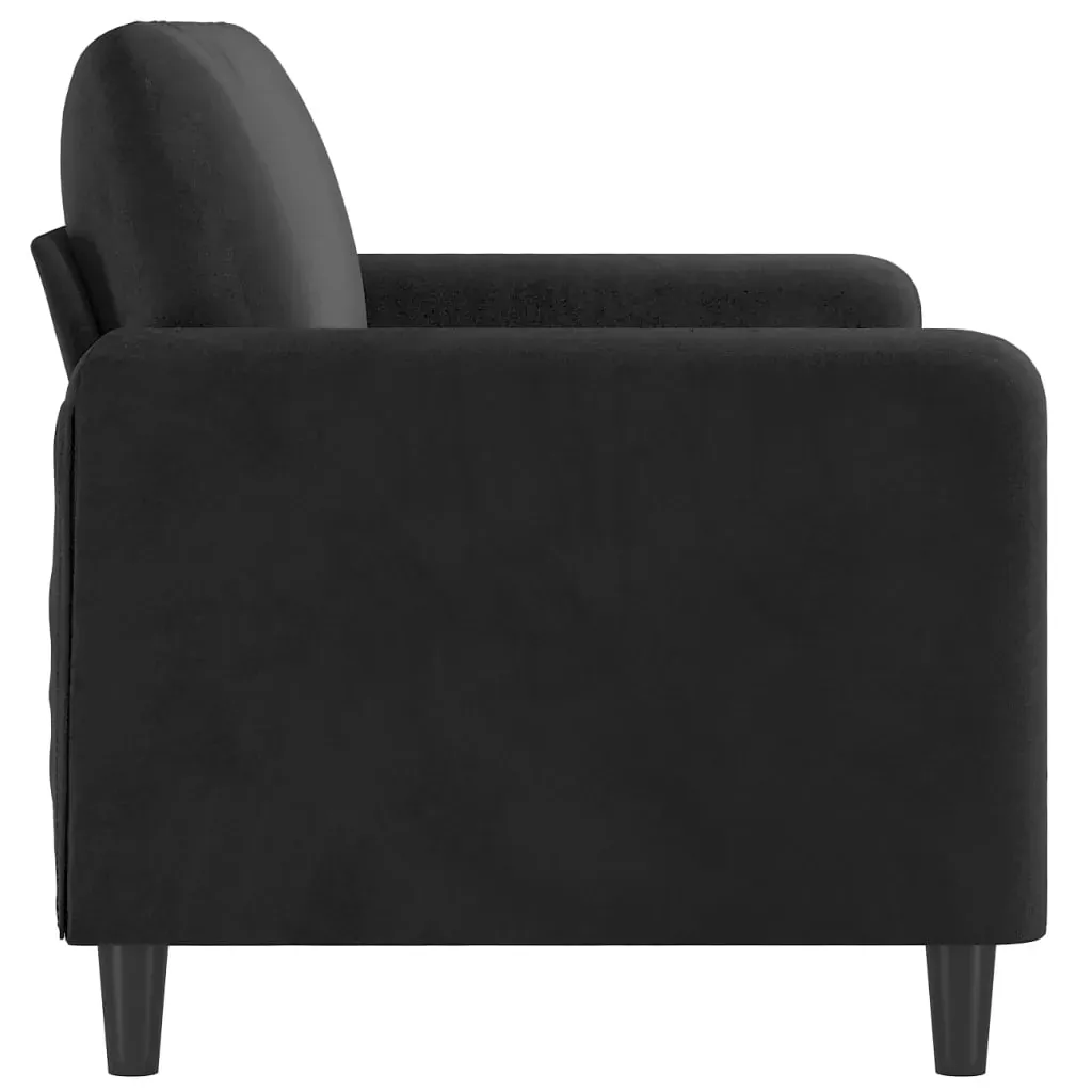 2-Seater Sofa Black 140 cm Velvet Price