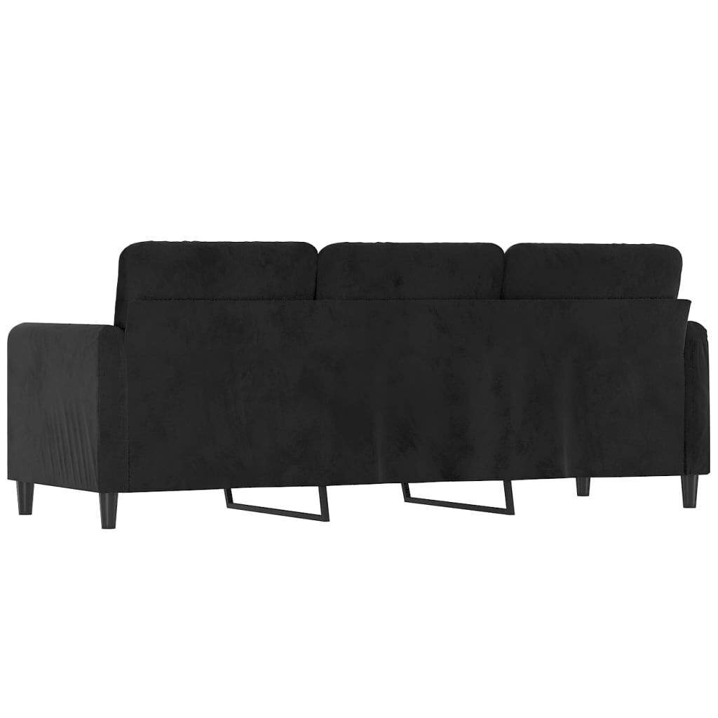 3-Seater Sofa Black 180 cm Velvet Price