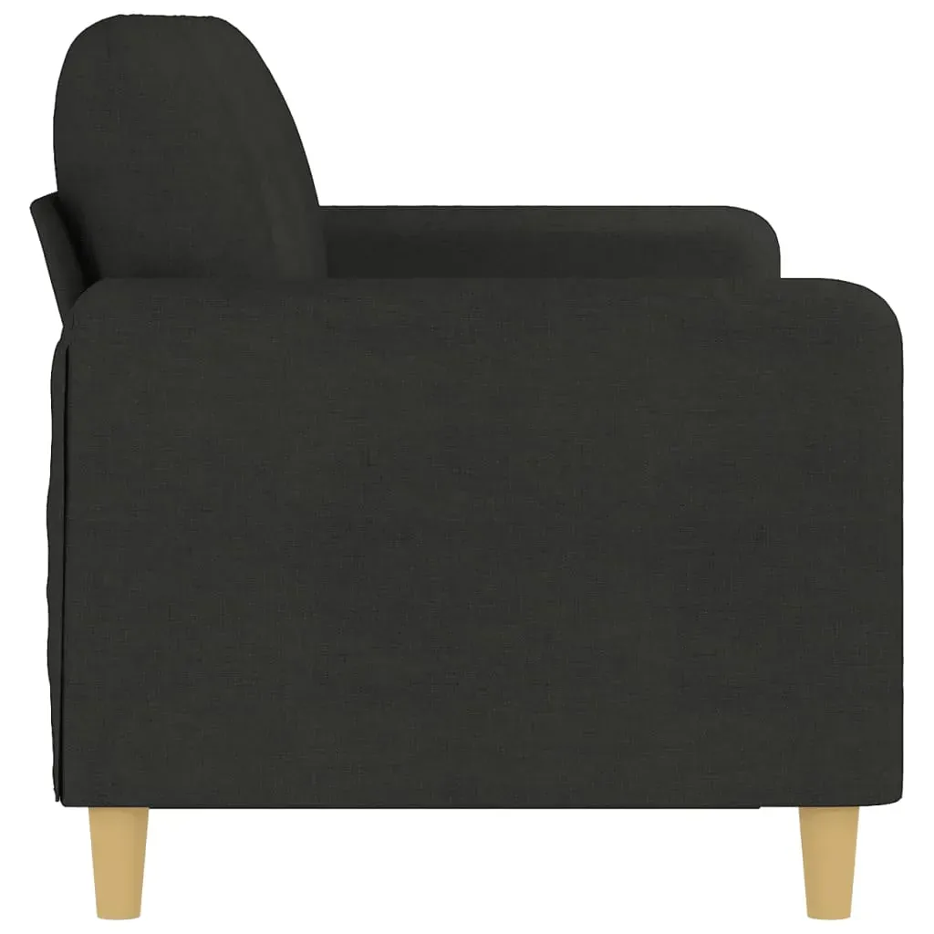 3-Seater Sofa Black Fabric 180 cm Price