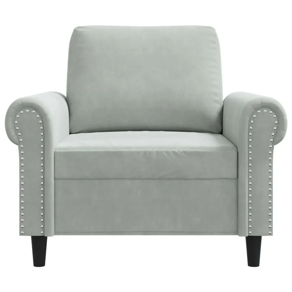 Sofa Chair Light Grey 60 cm Velvet Price
