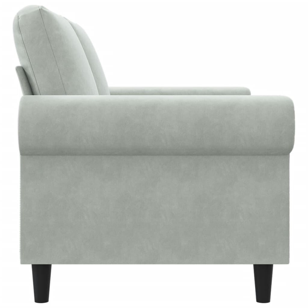 2-Seater Sofa Light Grey 120 cm Velvet Price