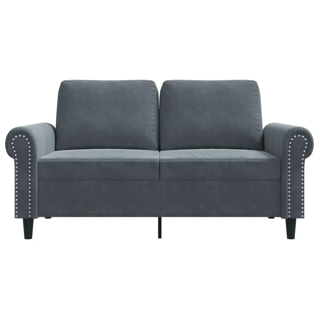 2-Seater Sofa Dark Grey 120 cm Velvet Price